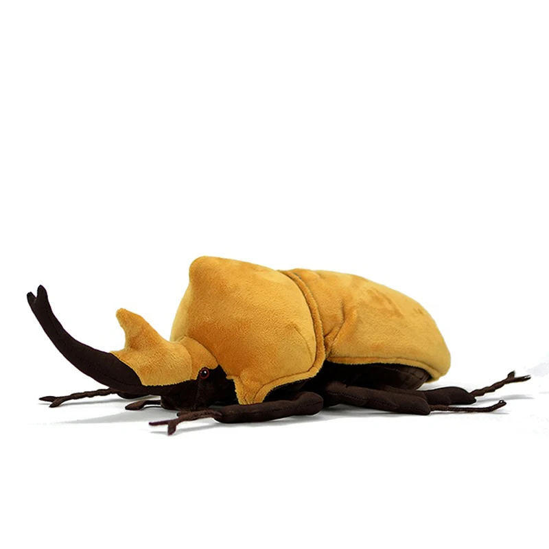 9cm High Soft Yellow Beetle Plush Toy Realistic Insect Megasoma Elephas Stuffed Animal Toys Educational Gifts For Kids