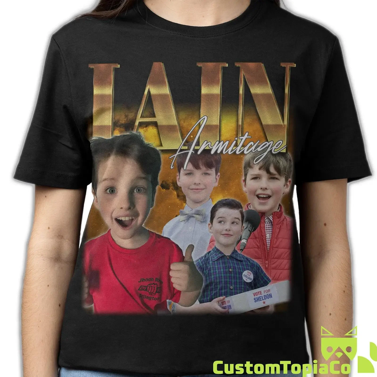 Iain Armitage Vintage T Shirt 90s Retro Bootleg Homage American Actor Merch Casual Top Fans  vintage Washed
