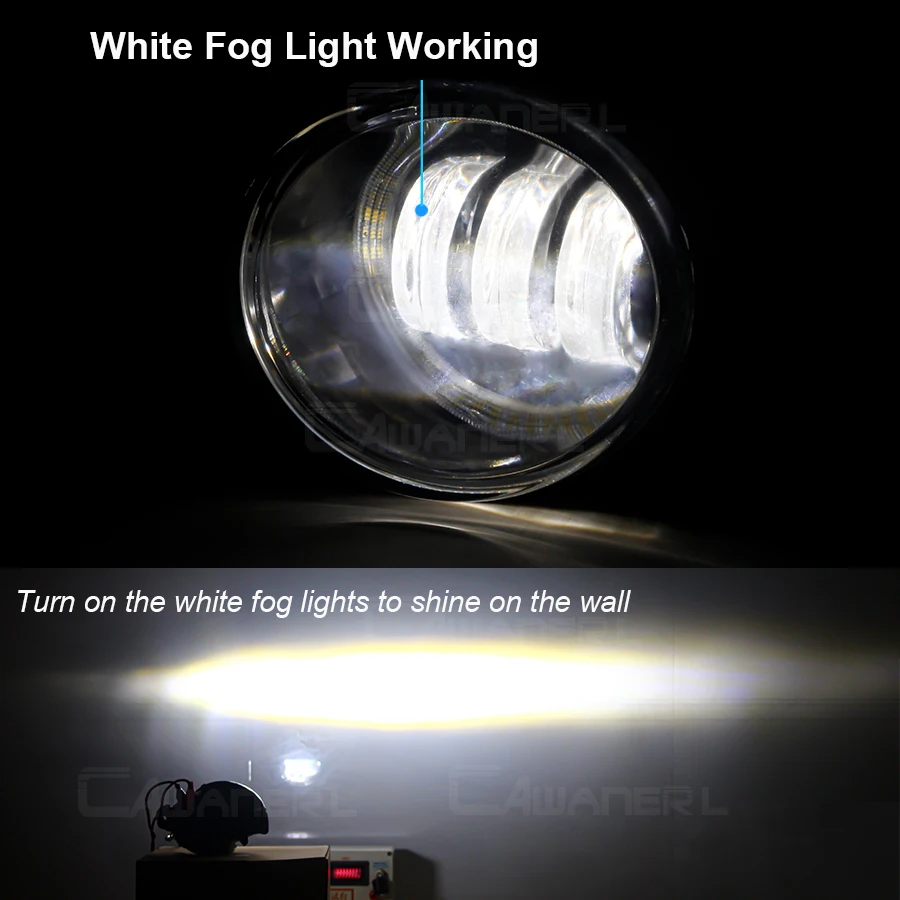 2 X 30W Fog Light Assembly Angel Eye DRL For Toyota Aygo (_B1_) 2005-2014 H11 Car Front LED Fog Daytime Running Lamp 6000LM 12V