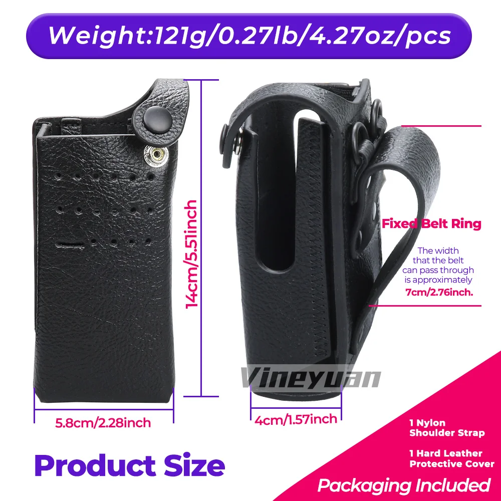 Hard Leather Carrying Holder Holster Case for Motorola XiR P6600 XPR3300 XPR3500 DEP550e DP2400 DP2400e Two Way Radio Non-diplay