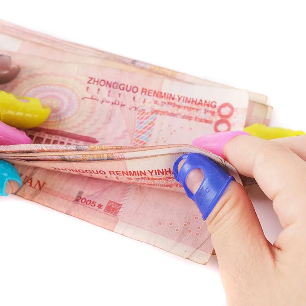 

9Pcs Fingertip Protector Non-Slip Breathable Finger Tips Protection for Counting Collating Sorting Paperwork Guitar Players Size