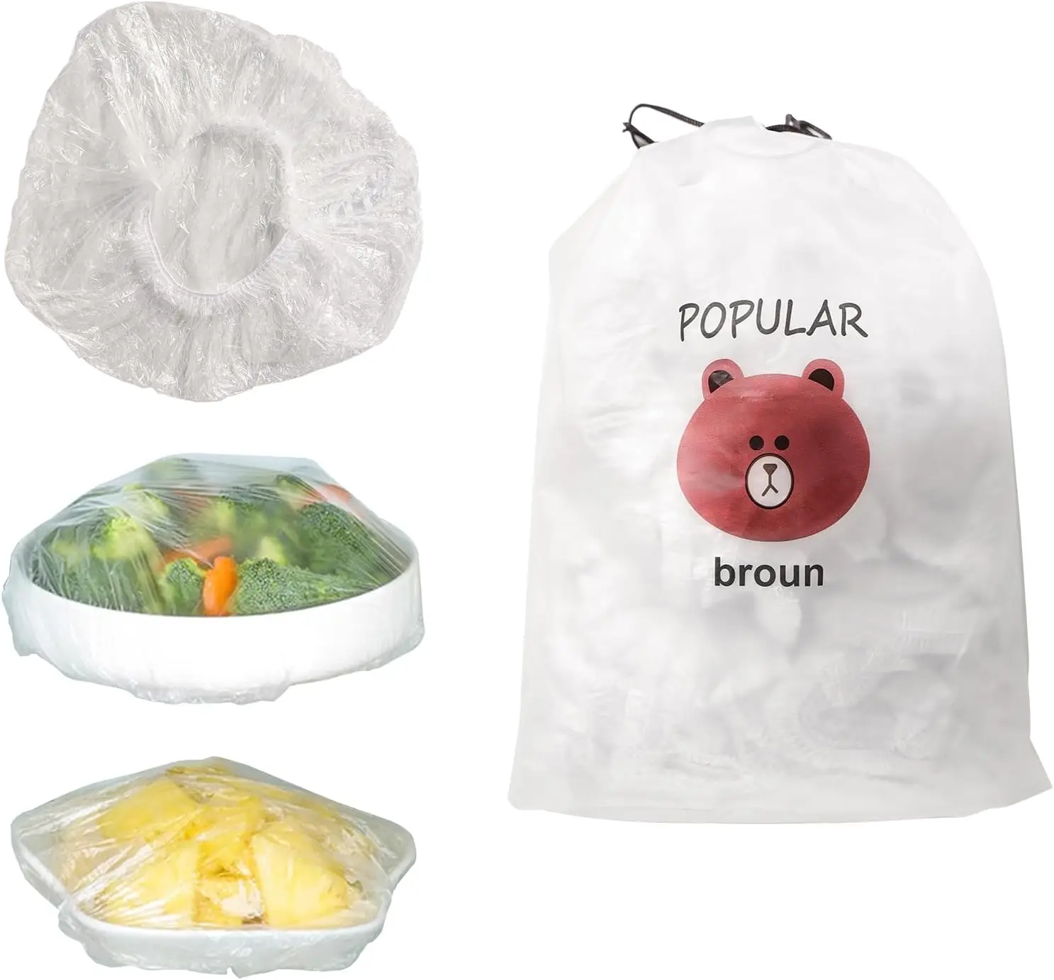 

Keeping Bags, 300pcs Food Covers, Reusable Elastic Food Storage Covers, Plastic Sealing Elastic Stretch Adjustable Bowl Lids, Un