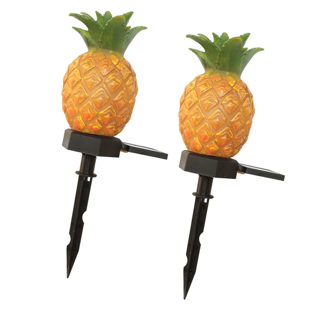 

2Pcs Pineapple Landscape Lights Solar Powered Garden Lighting Lawn Patio Outdoor Decorative LED Stake Lamp Pathway Solar Garden