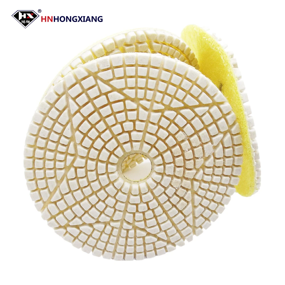 4 inch 3 Step Diamond Polishing Pads Wet / Dry for Granite Stone Concrete Marble Polishing Use Grinding Discs Set