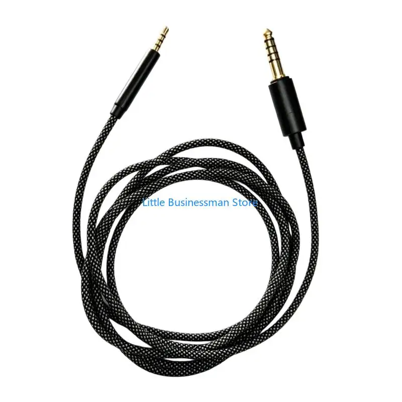 Braided Headphone Cable with 4.4Mm Balanced Plug, Black Cord, 150Cm for AE27 NC700 Wire Headsets for Home Listening and Desk
