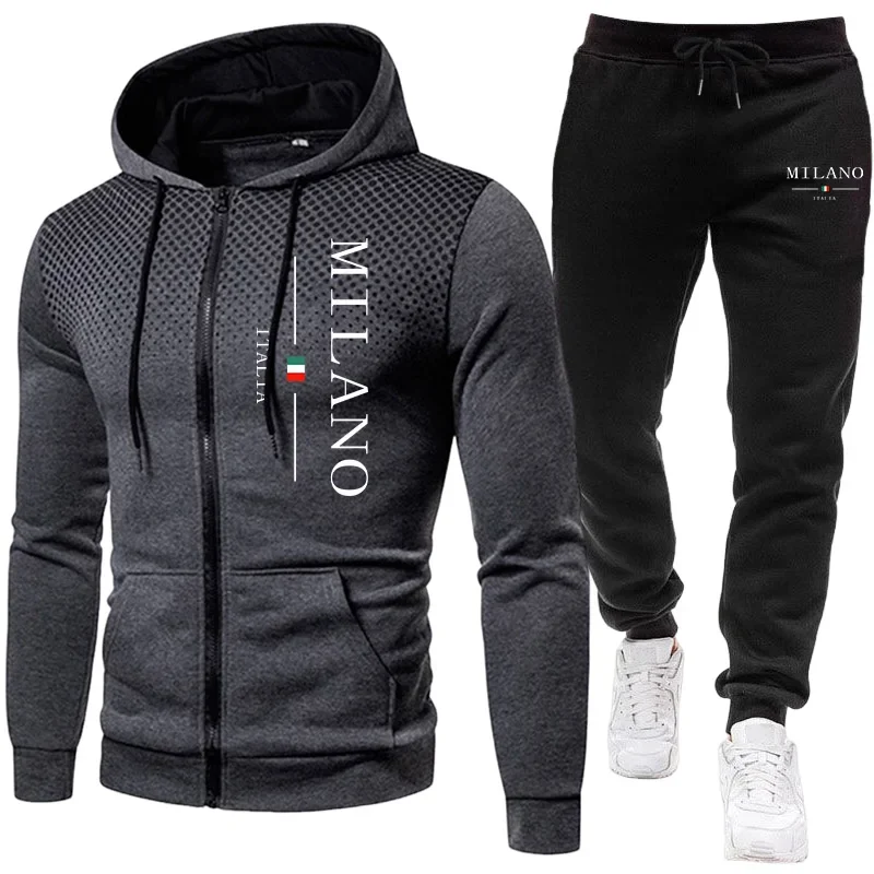 New Men's Jacket Tracksuit Casual Zip Hooded Sweatshirts Dot Coat Autumn Winter Sports Jogging Clothing 2026 Outdoors Streetwear - view 5