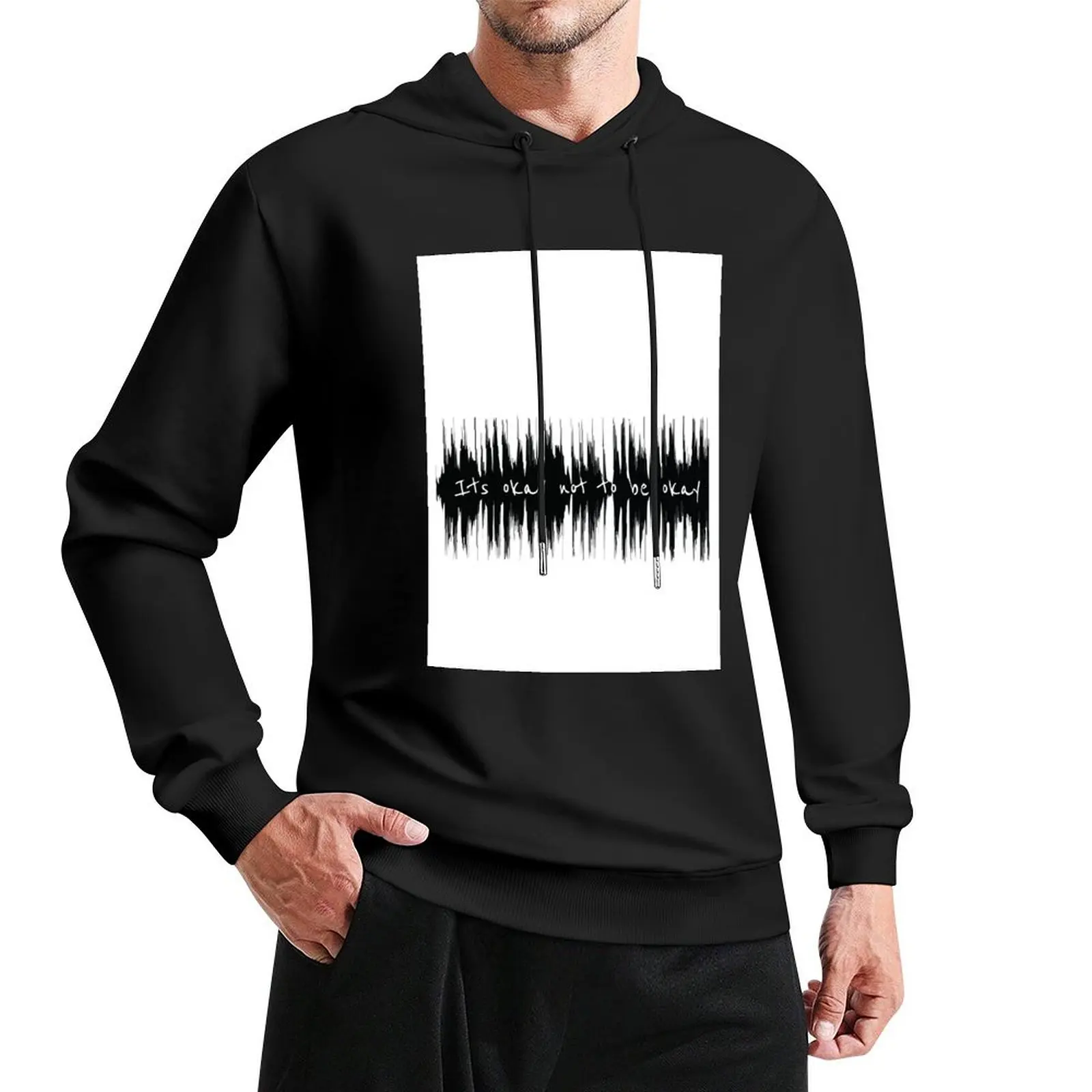 

It's okay not to be okay sound wave Pullover Hoodie men's sweat-shirt men clothes hoodie men