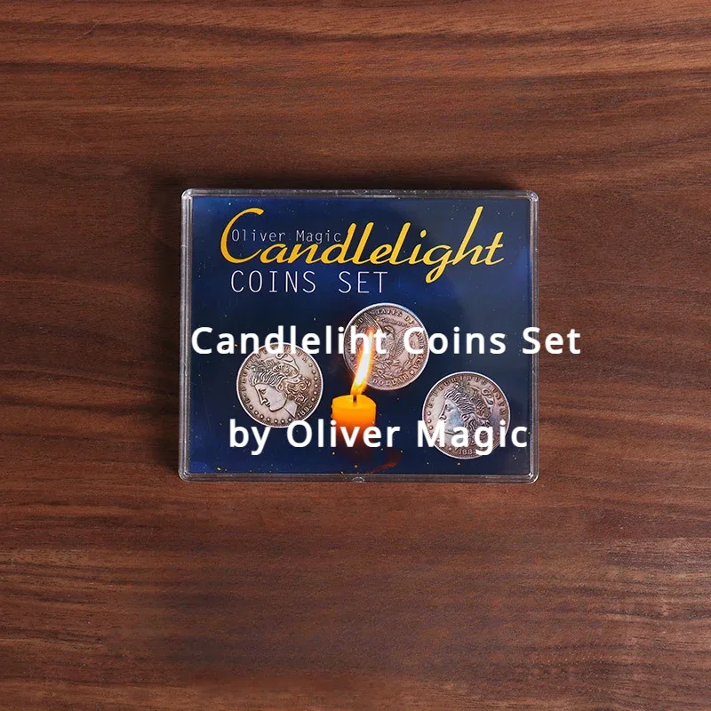 

Candlelight Coins Set Magic Tricks Morgan Coin Appear / Disappear Magia Magician Close Up Illusions Gimmick Props Mentalism Fun