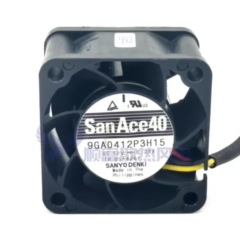 Sanyo Denki 9GA0412P3H15 ventilador de refrigeración de servidor de 3 cables, DC 12V, 0.28A, 40x40x28mm