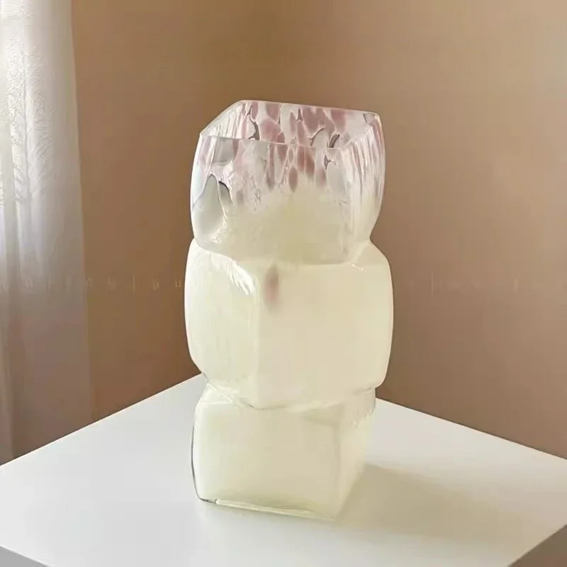 Guigou glazed square mouth dining table, vase emotionally stable design ornament