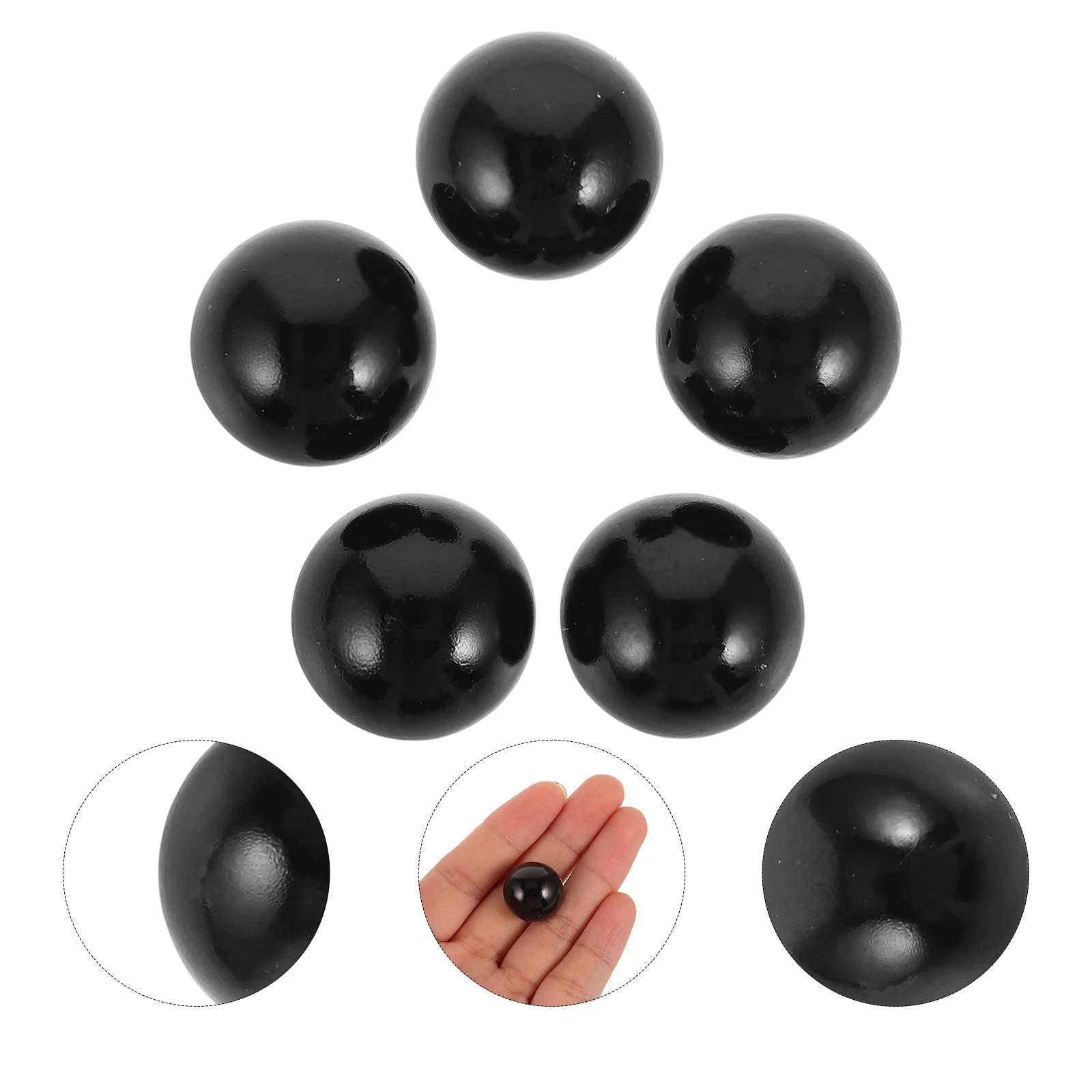 

5Pcs Pinball Machine Balls Durable Black Plastic Replacement for Smooth Launch Full Size Pinball Game Accessories