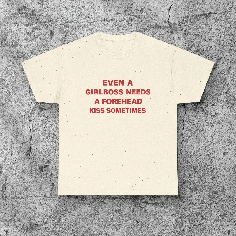 2026 Even A Girlboss Needs A Forehead Kiss Sometimes Shirt, Y2K Baby Tee, 90s Coquette Baby Tee Y2k Top  Tee 2000s Fitted Shirt