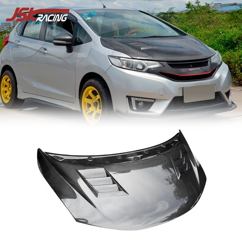 

JSK-6 Style Carbon Fiber Hood For 2014-2018 Honda FIT JAZZ GK5 Car Bonnet Engine Cover