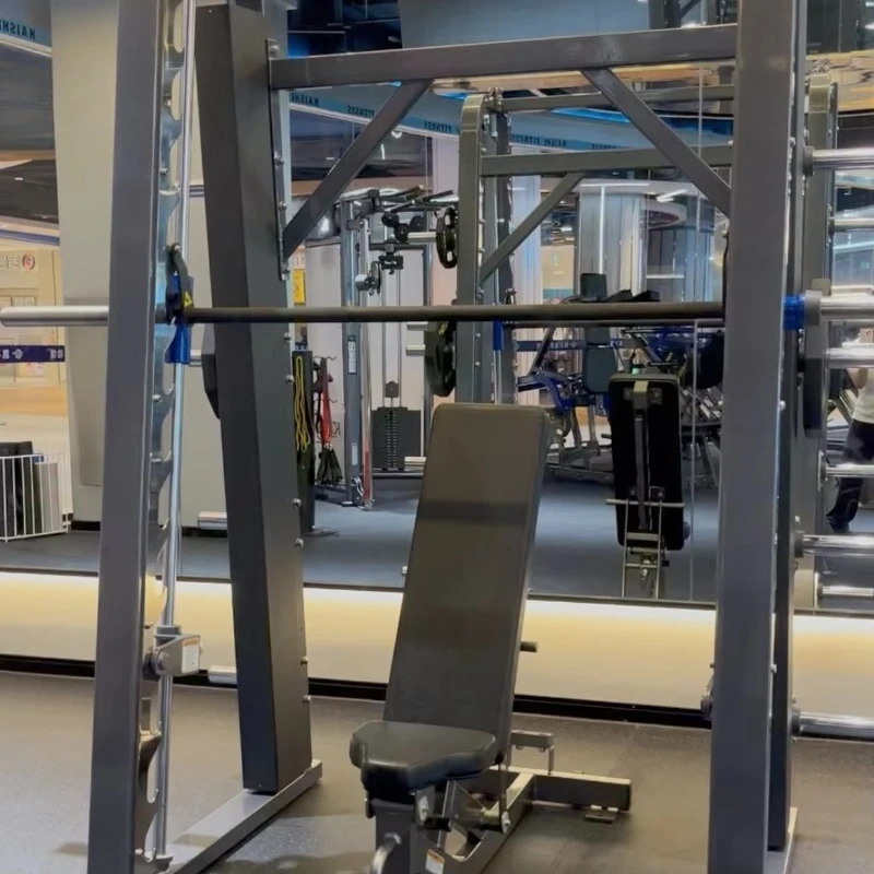 Vertical Machine Squat Rack with Linear Bearings and Adjustable Safety Stops Home Gym Barbell System