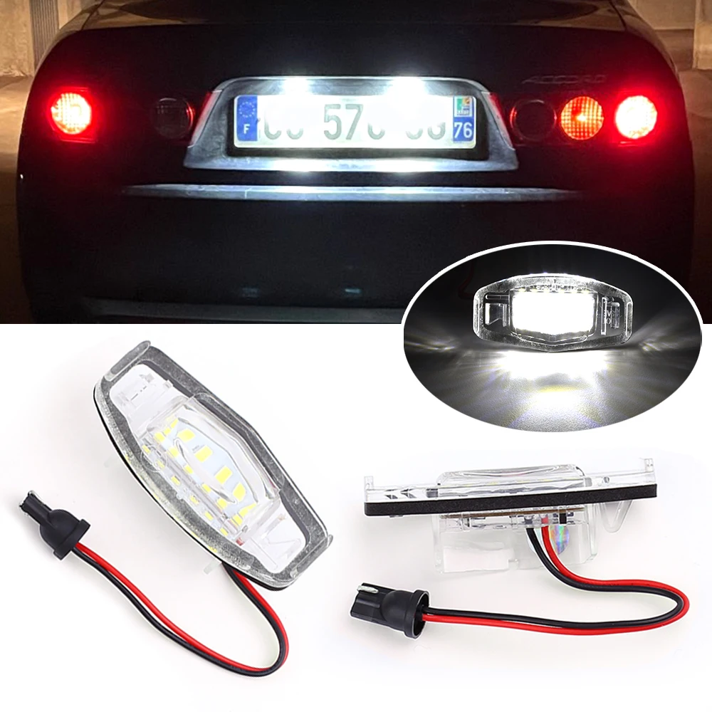 

2pcs CANbus LED Number License Plate Light Lamp Error Free for Honda Accord Civic Sedan City Acura MDX TSX ILX RDX RL TL