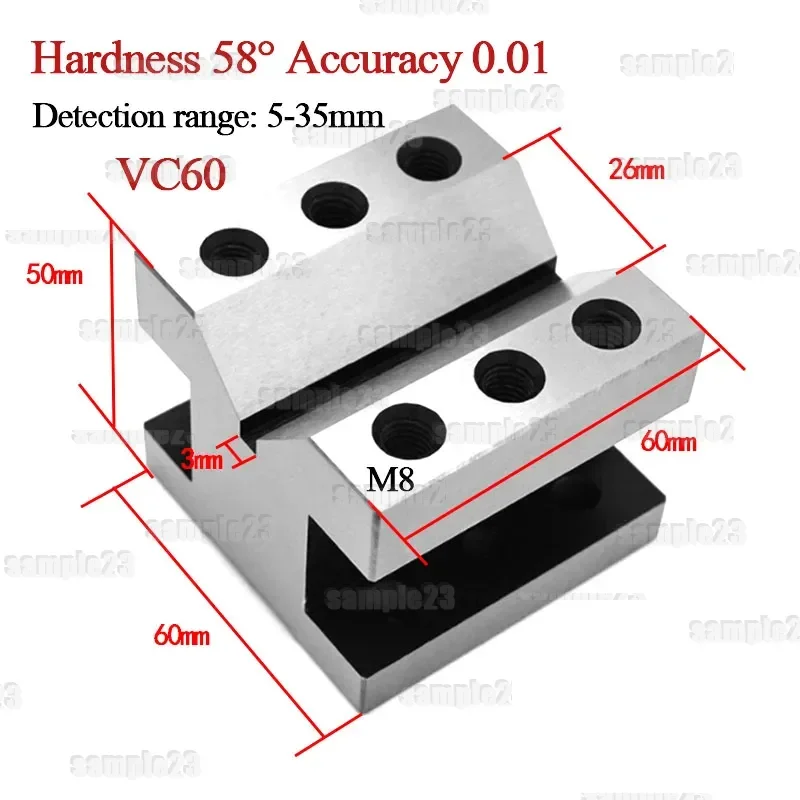 V-Block Ground Pair with Clamp Set Precision Matched Pair Precise 35x35x30mm 60x60x50mm 90°Machinist Multi-use Gauge Gage Tool