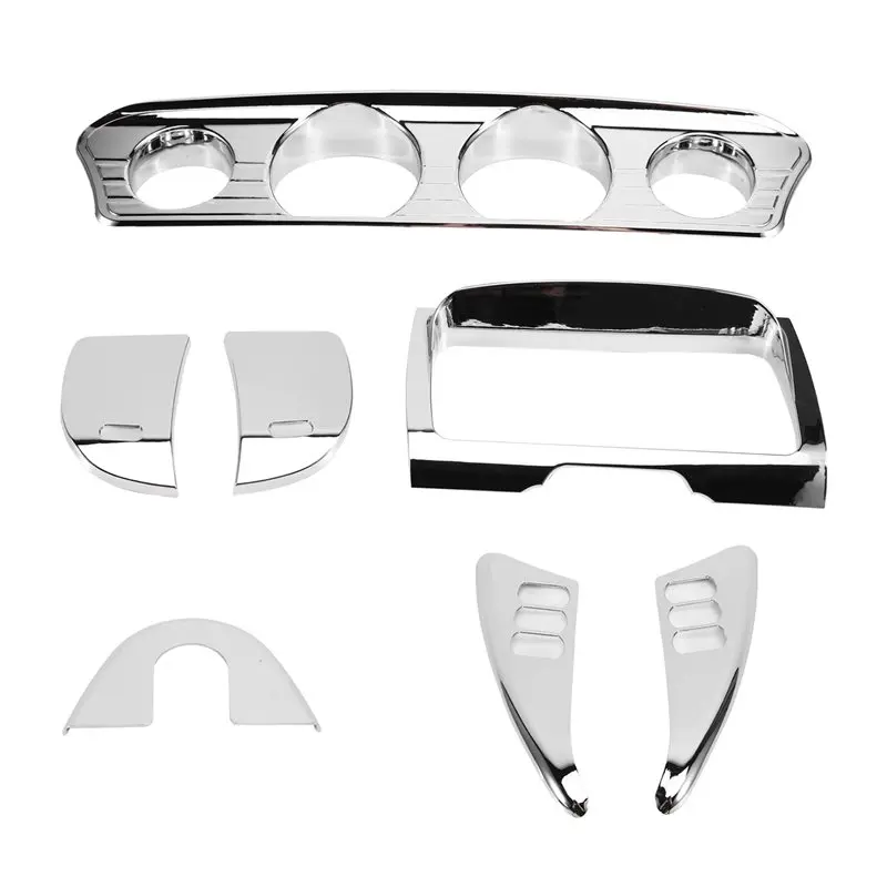Reliable-Stereo Gauge Trim Cover Chrome Fairing Dash Switch Panel Kit For Touring Models Electra Street Glide 14-23 Accen
