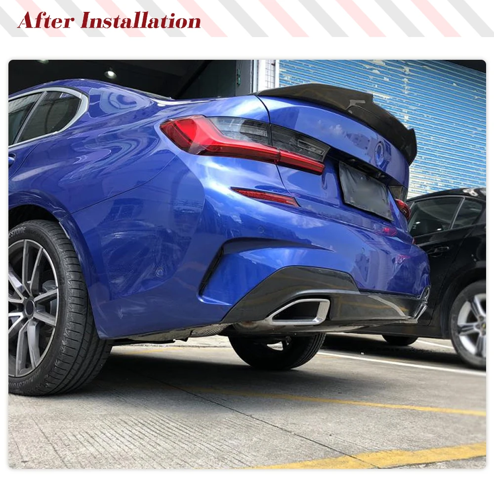 Car Trunk Spoiler for BMW 3Series G20 G28 G80 M3 320i 330i Carbon Fiber Rear Boot Wing HighKick Spoiler Lip 2018-2023