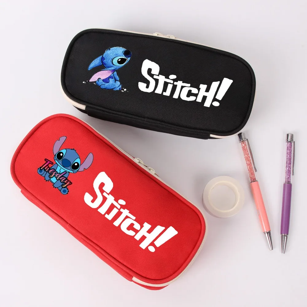 

StarCraft Baby Stitch Pen Bag Anime Surrounding Canvas Stationery Bag Zero Wallet Zipper Student Storage Pen Box