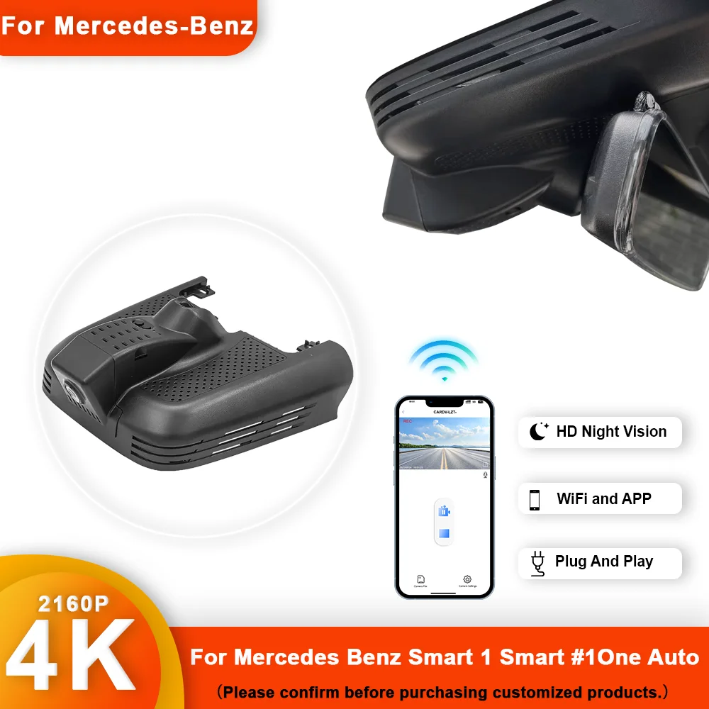 4K HD Dashcam for Smart #1 2022 2023,Fitcamx Dash Cam 4K for Car Car Camera for Mercedes Benz Smart 1 One Auto Accessories