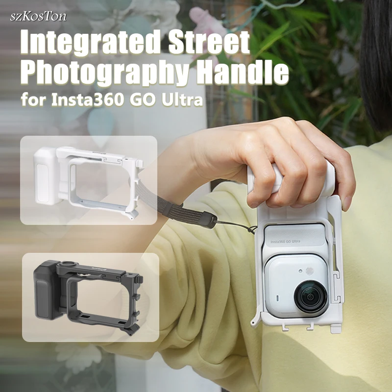 Für Insta 360 Go Ultra Street Grip Kit Handgriffhalterung Schnellverschluss-Käfig mit Auslöseknopf Schutzrahmen Zubehör