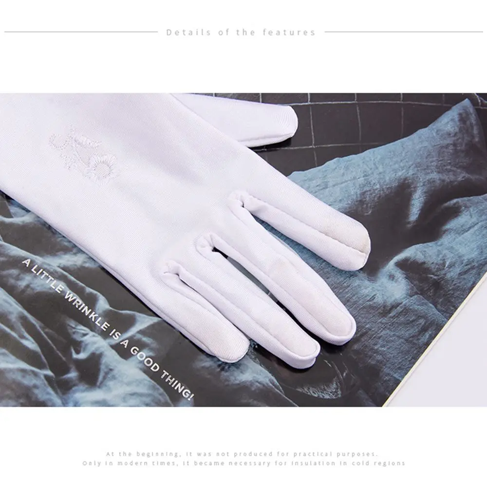 Summer Spring Thin Mid-long Driving Gloves Anti UV Sunscreen Gloves Etiquette Gloves