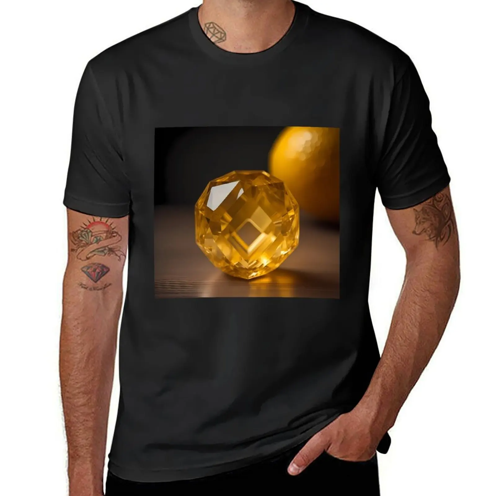 citrine crystal T-Shirt customizeds anime Men's t shirts