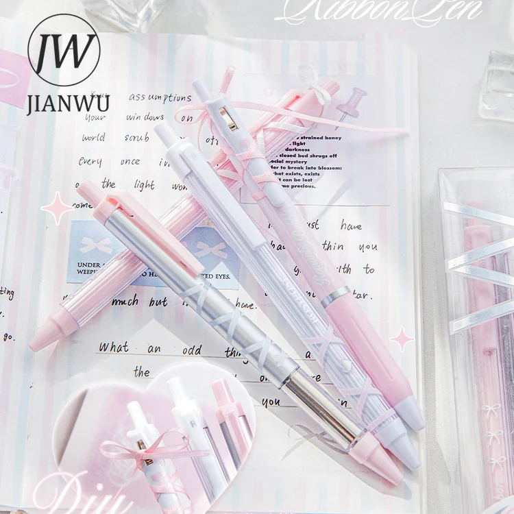 JIANWU-Secagem Rápida Gel Pen Set, Ballet Strap, Imprensa, Papelaria Criativa, suprimentos para estudante, DIY, 4 pcs por conjunto