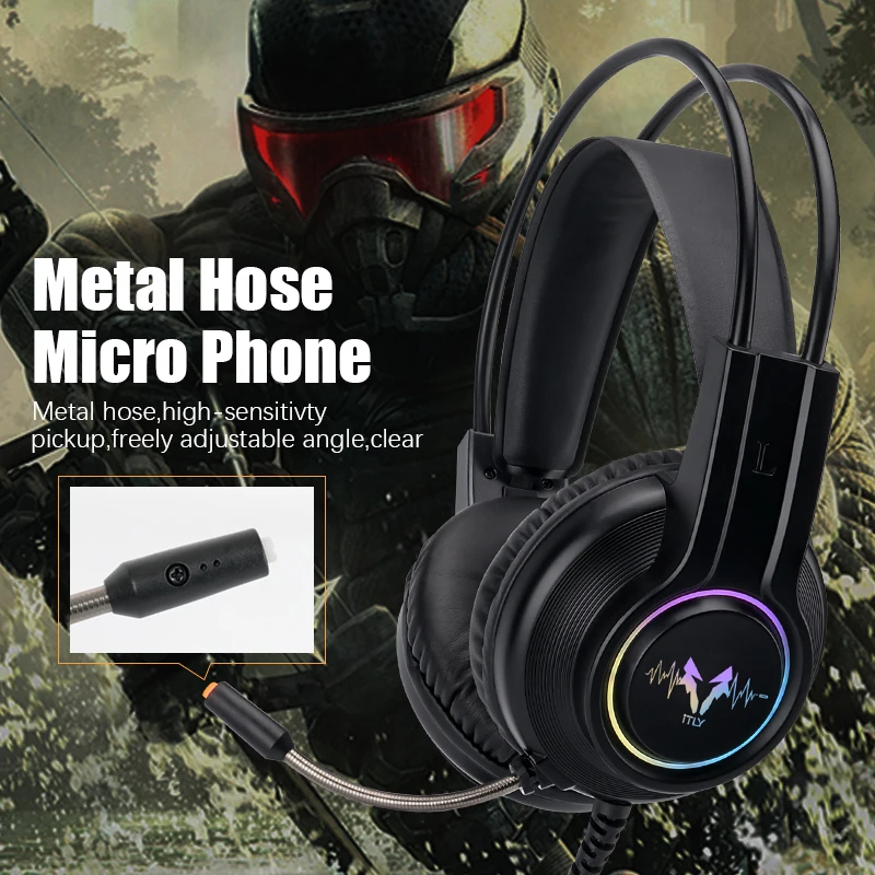 Jogos de jogos fones de ouvido com 7.1 microfone com fio jogos fone de ouvido jogo fones com fio para pc gamer computador portátil ps4 xbox um