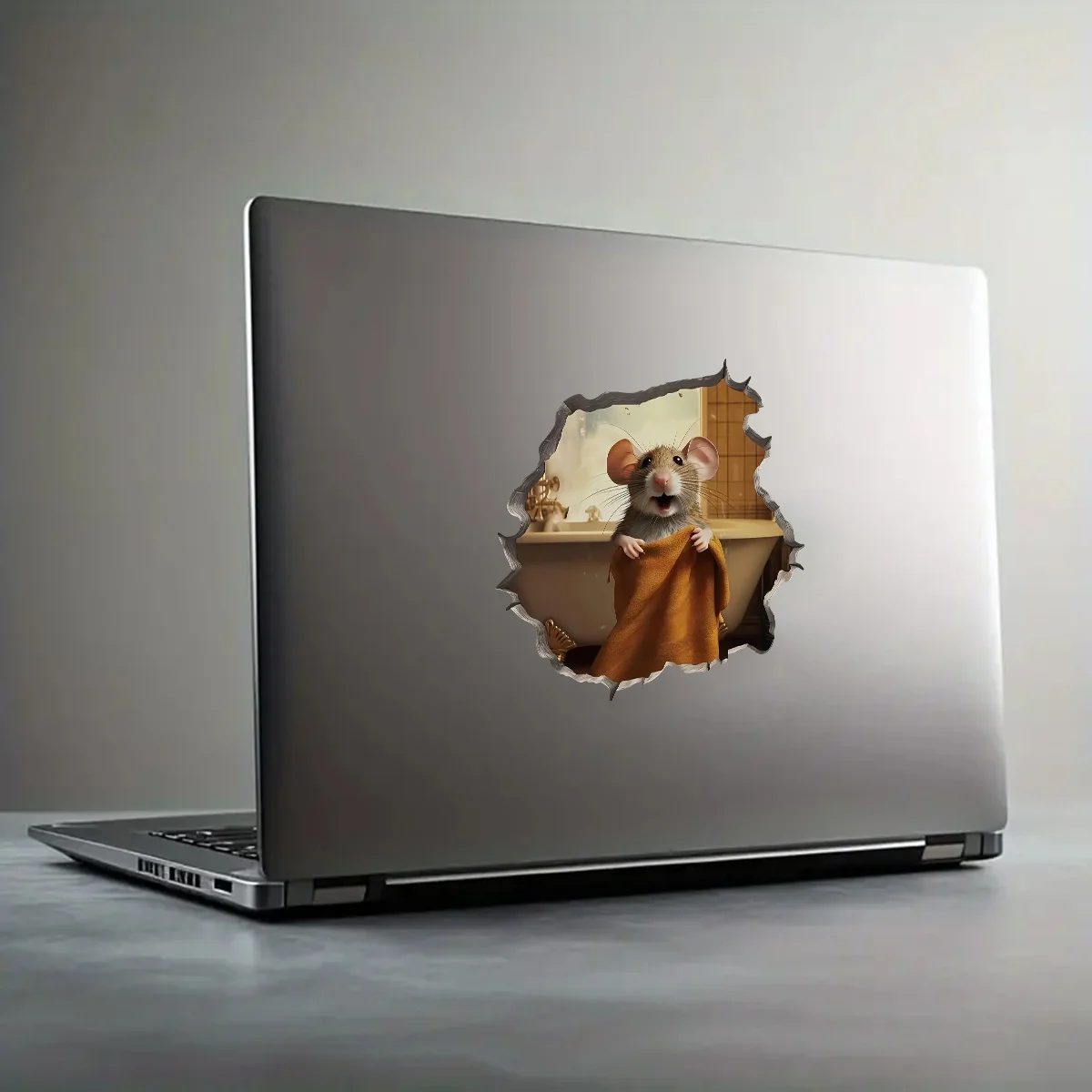 2pcs Broken Wall Rat Hole Wall Sticker, Corner Decoration, Hole Filling 3D Self-adhesive Sticker