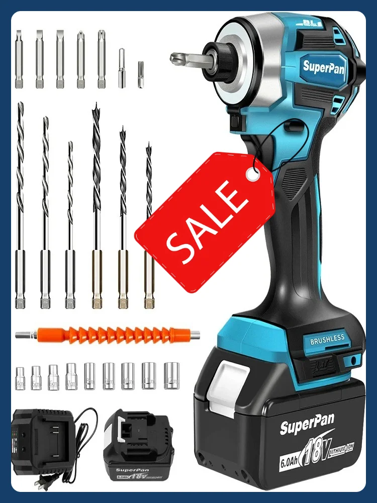 

Best Seller! SuperPan-DTD173 Brushless Electric Impact Screwdriver & Wireless Drill - Multifunctional Auto Repair Tool