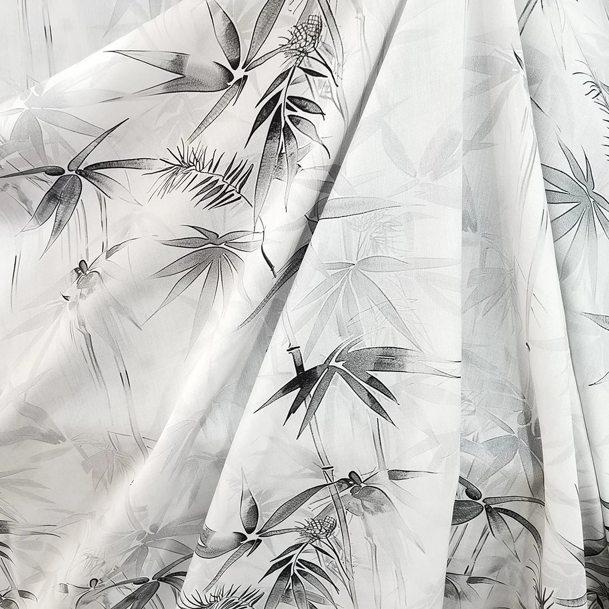 1 meter X 1.4 meter Bamboo Leaf Material Fabric Printed Rayon Viscose