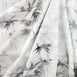 1 meter X 1.4 meter Bamboo Leaf Material Fabric Printed Rayon Viscose