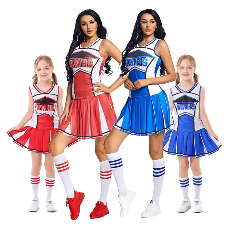 

Schoolgirl Cheer Musical Glee Cheerleader Costumes Stage Performance Clothing Sleeveless Football Baby Cheerleader Dress