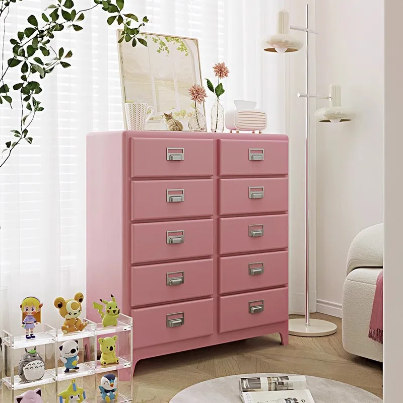 

Japanese retro style plastic cabinet, bedroom bedside table, sofa side cabinet ins drawer storage 10 buckets locker