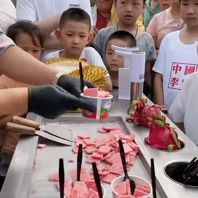 for Internet celebrities thick cut fried yogurt machine commercial double pot double pressure night market fried ice cream