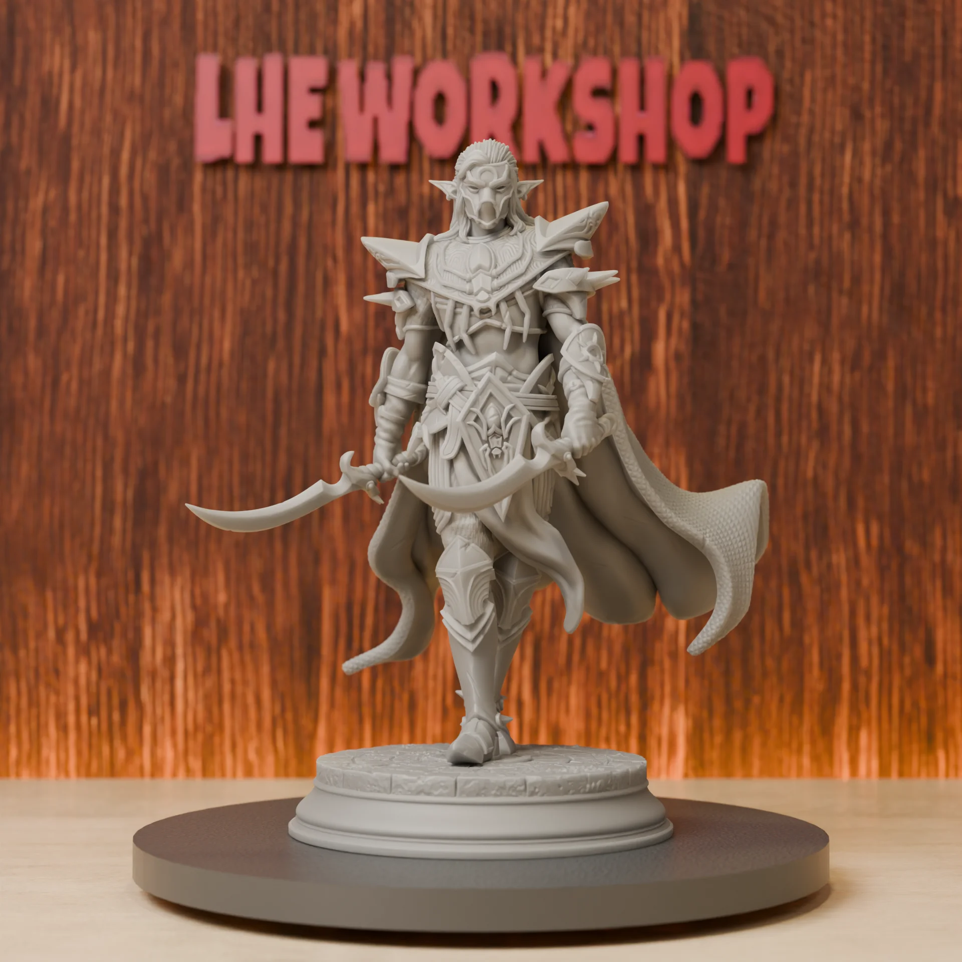 Female Drow Assassin Miniatures | 28mm-75mm | Resin 3D Printed DND Pathfinder Mini | Unpainted Grey