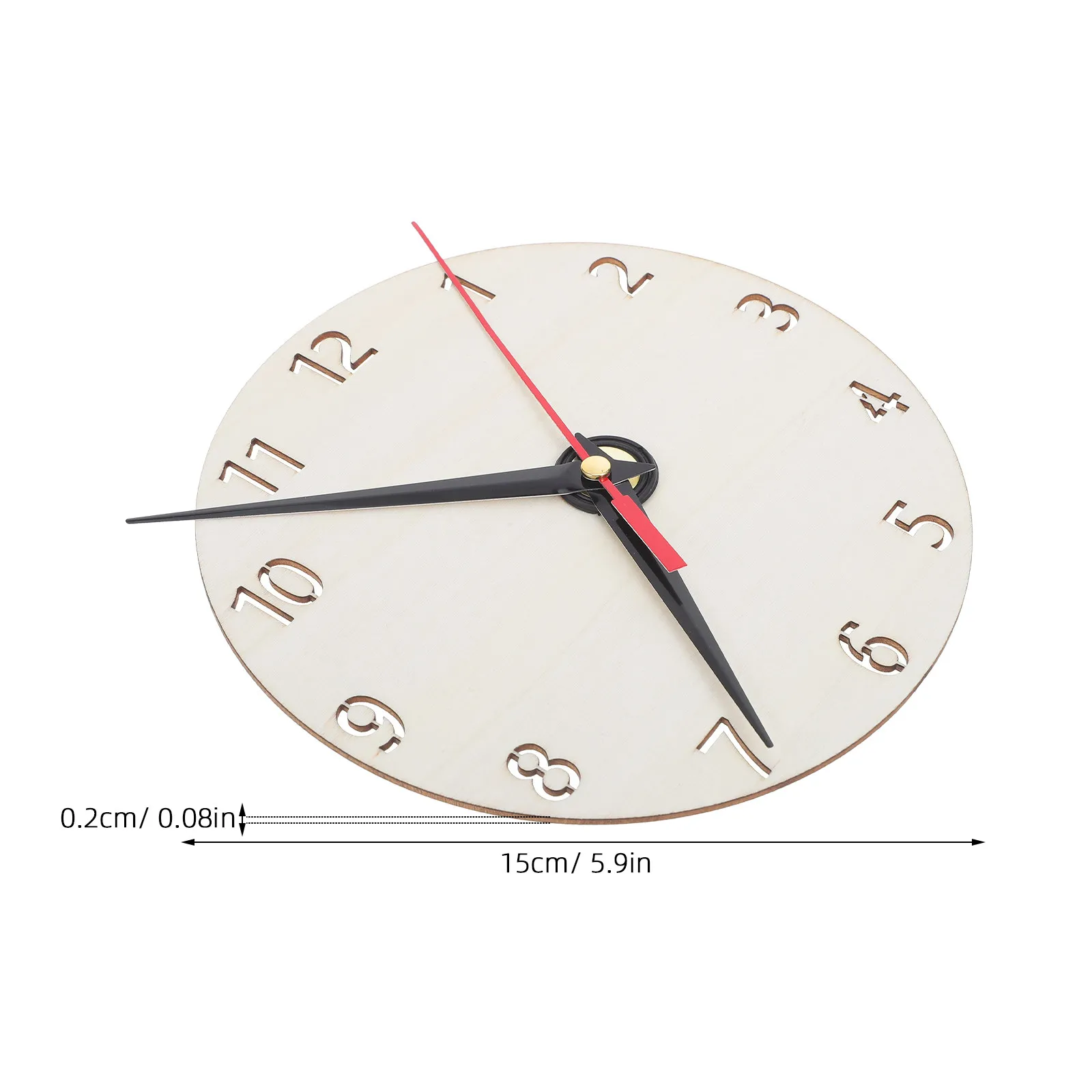 2 Sets Wooden Wall Clock Panel 9 Inch Blank Dial Face DIY Replacement with Pointers