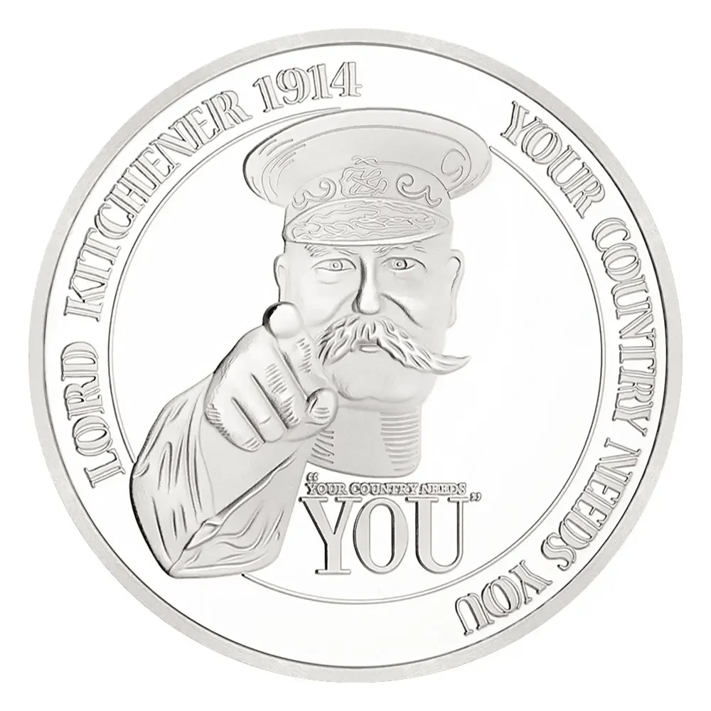 Lord Kitchener 1914 Silver Plated Souvneir Coins Never Forget The Great War Collectible Coin