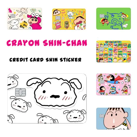 Crayon Shin-chan Credit Card Skin Matte Stickers for Bank Card ID Card Debit Card Protective Decal Decoration Women Girls Gifts