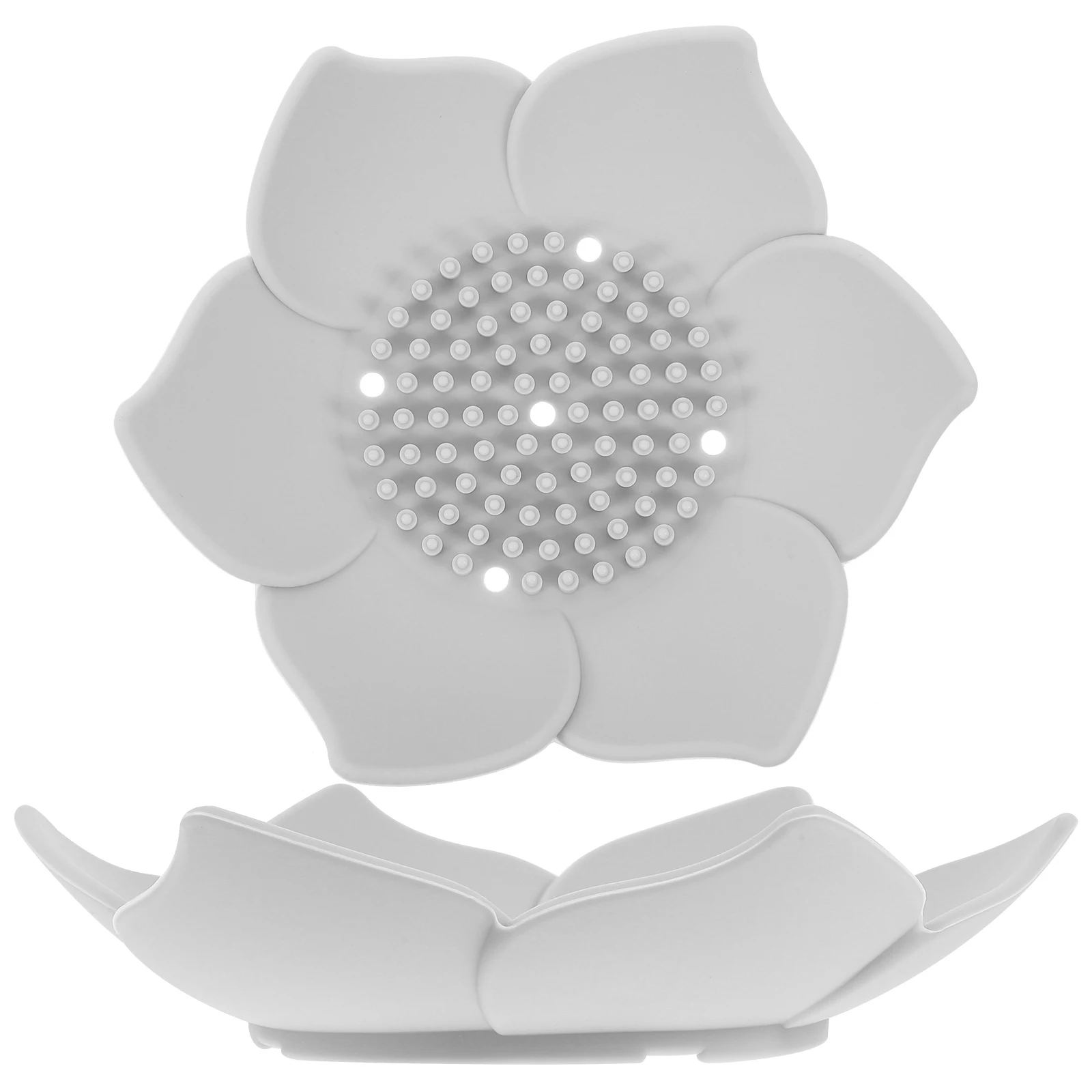 

2pcs Silicone Holder Flower Shape Self-Draining Soap Dish With Drainage Holes Fast Drying For Bathroom Kitchen Household Storage