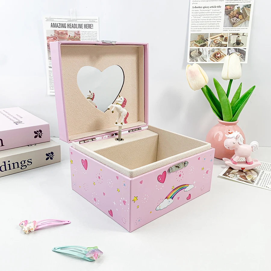 

High-end Musical Jewelry Box Exquisite Large Capacity Earrings Watch Ear Jewelry Box Gift Packaging Box for Christmas ﻿S102
