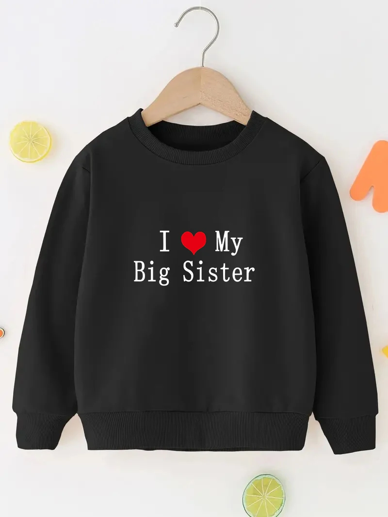 Fashionable boys Girls' Sweatshirt with Round Neckline Creative Letter Graphics  Parties spring Fall New Fit Leisure sports