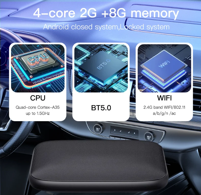 3 in 1 compatibile 2 + 8G Android 8 Carplay Box Nuova auto wireless per Carplay Android cablato Adattatore 3 in 1 per auto Android