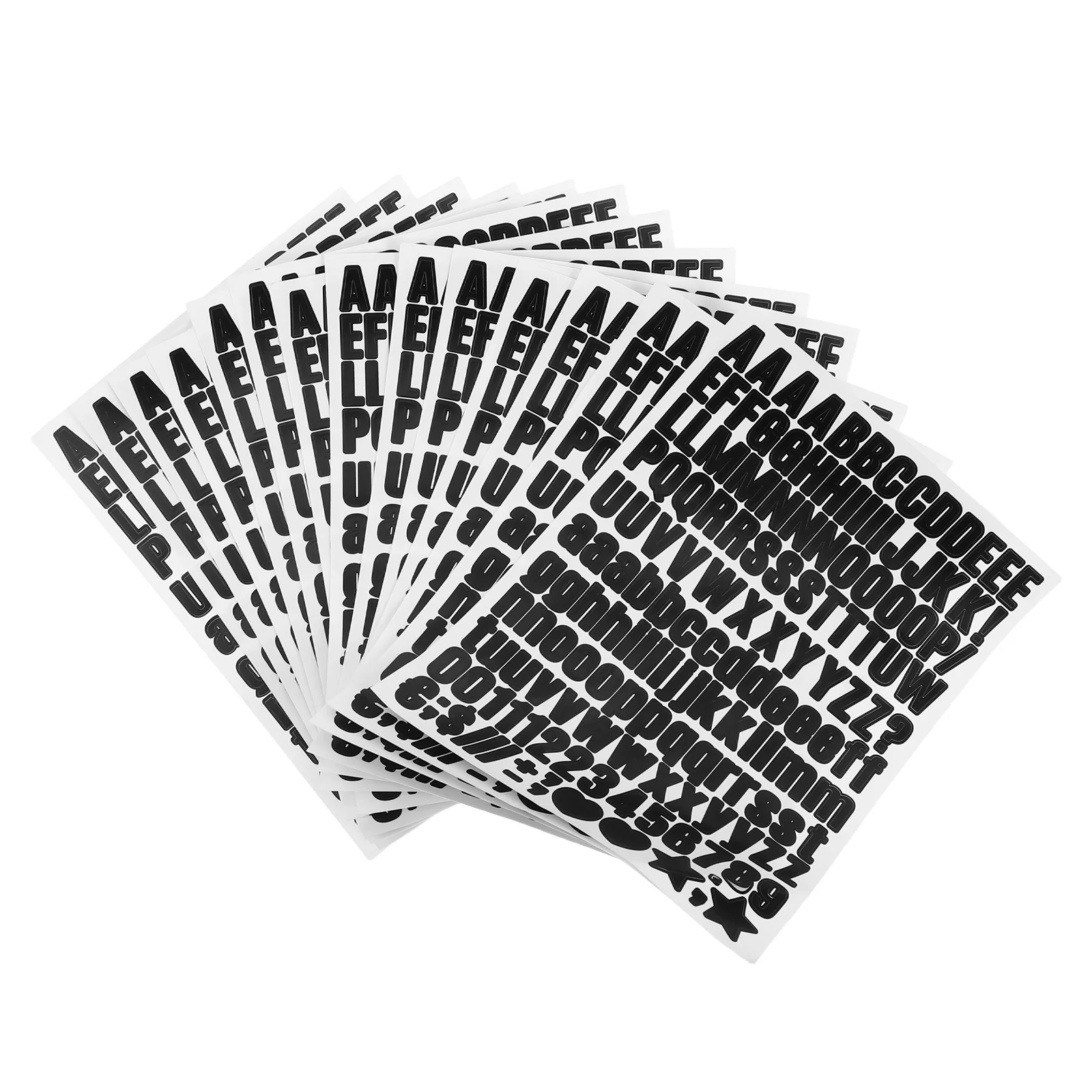 

15 Sheets Waterproof Letter Stickers Black Vinyl Self-Adhesive Mini Alphabet Number Decals for Crafting Scrapbooking Water