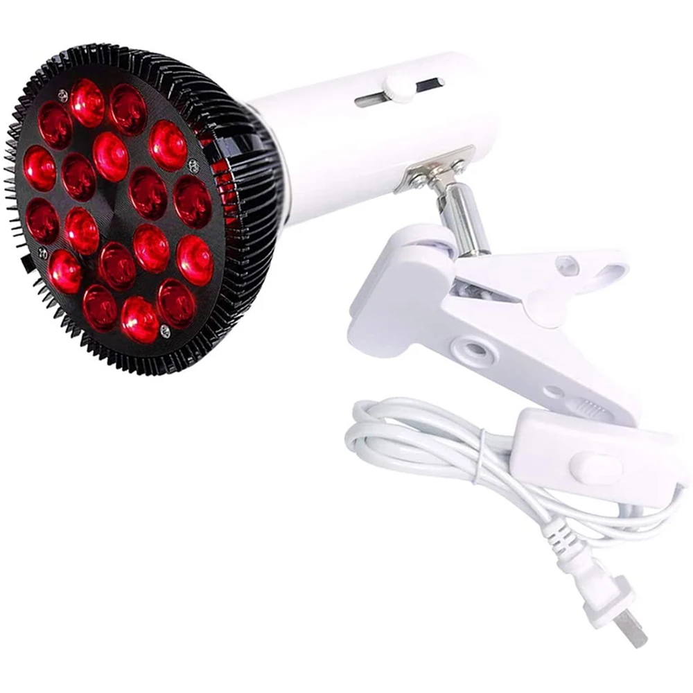 Dispositivo de terapia de luz roja, lámpara de terapia de luz 18 LED con enchufe ajustable para la piel y el alivio del dolor, 660nm y 850nm,