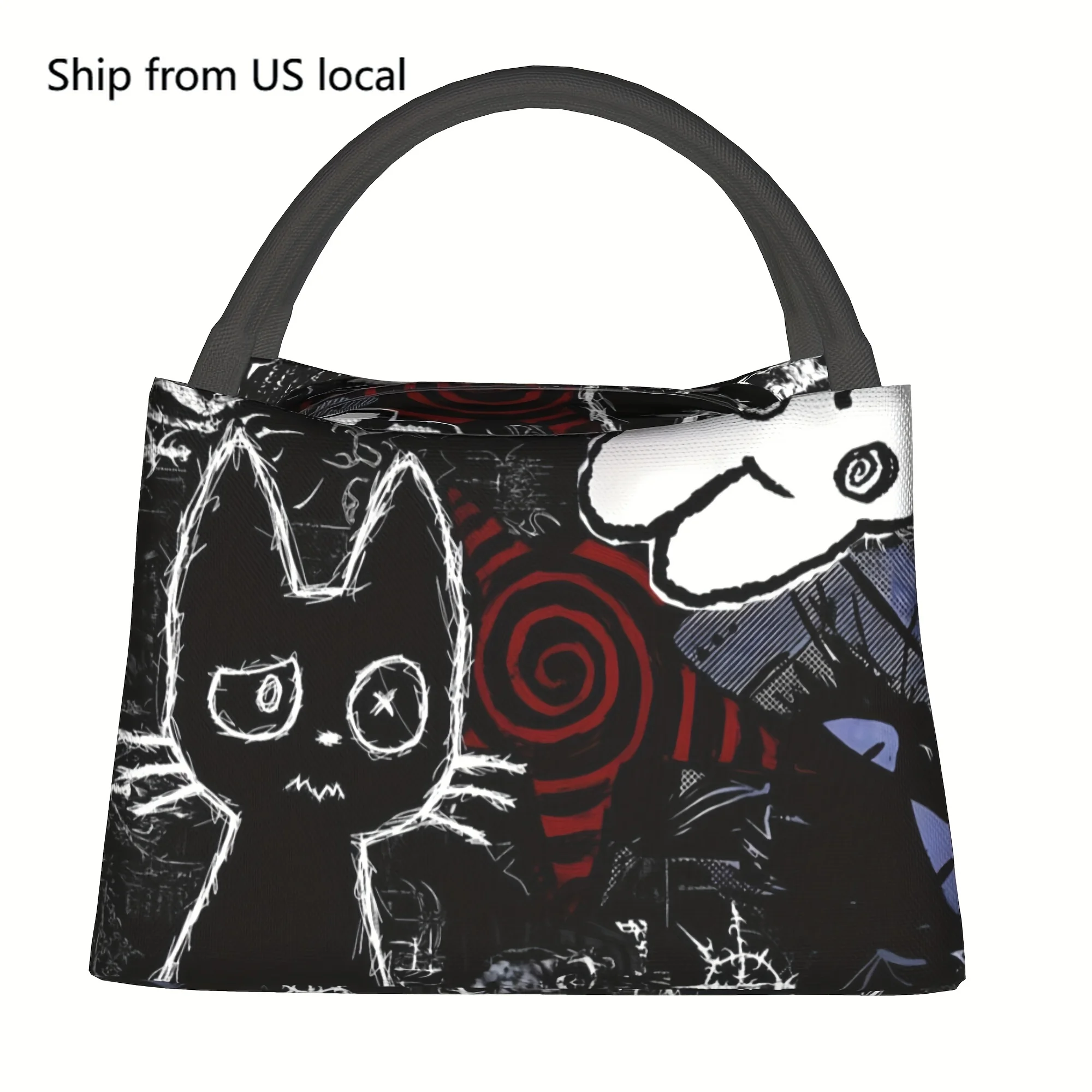 

1pc of a Humorous Black Cat Design, a Portable And Reusable Cooler Bag, Insulated for Lunches, Essential for Camping, Beaches, H