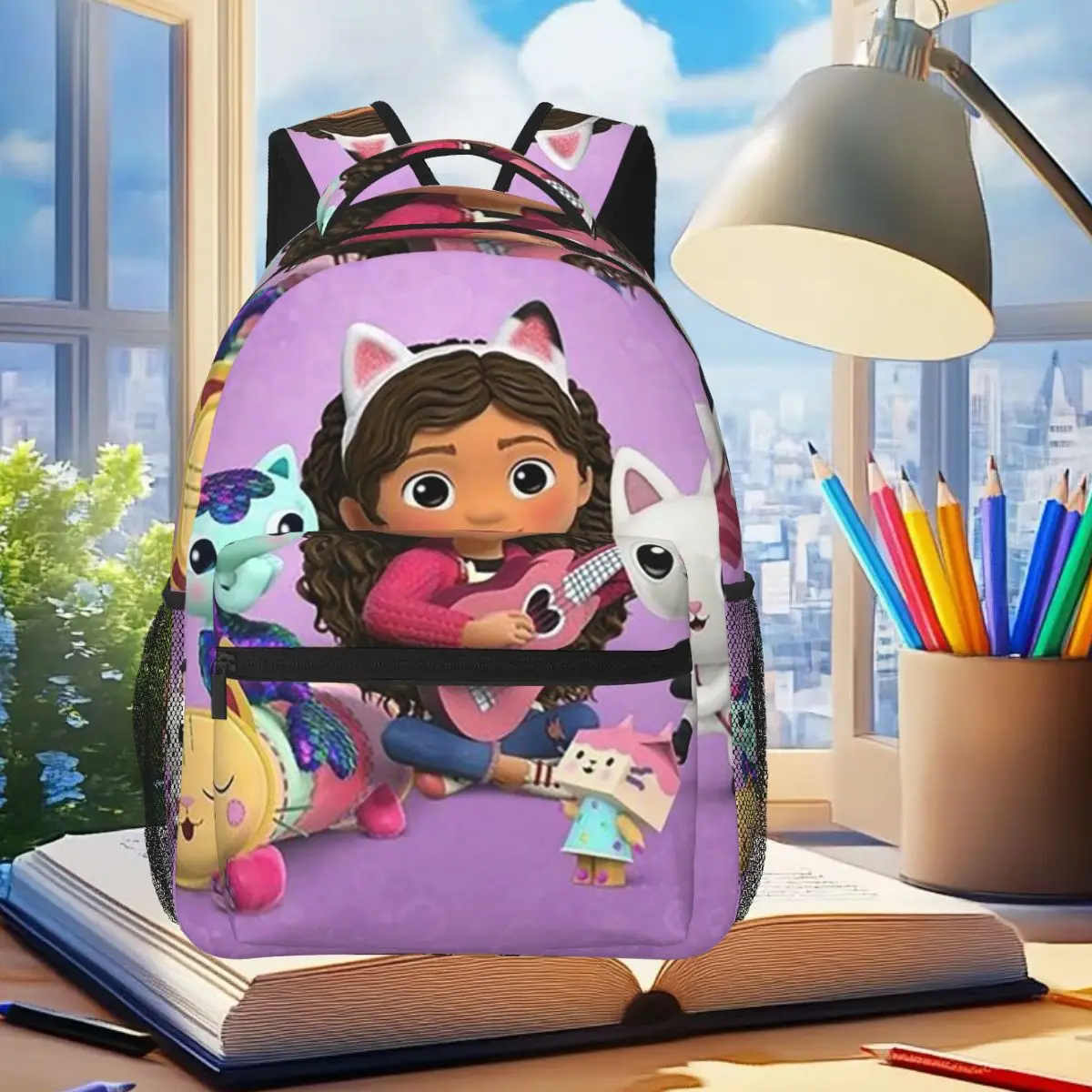 

Gabbys Dollhouse Mercat Cat Anime Backpack Student Boys Girls BookBag Kids School Bag Computer Shoulder Bags for Men Women