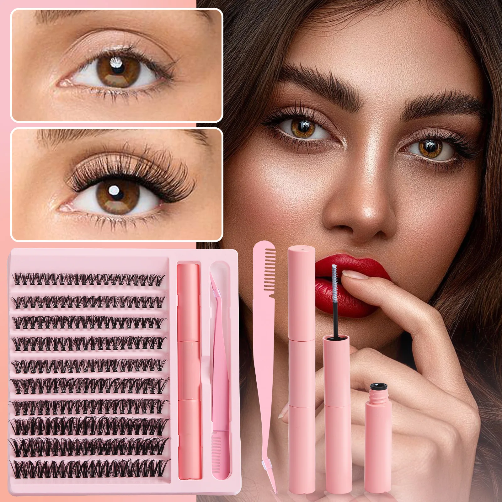 Hot 200 Clusters of Large-capacity Single-cluster False Eyelashes Grafted Eyelashes Thick Simulation Eyelash Wholesale