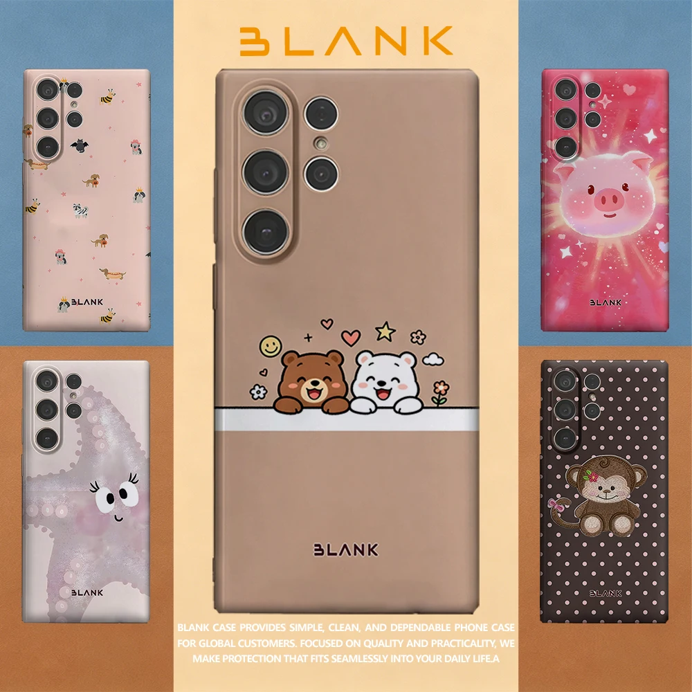 Cute Peekaboo Bears For Samsung Galaxy S26 S25 S24 A56 A36 Phone Case Protection Cover for Women Girl Blank